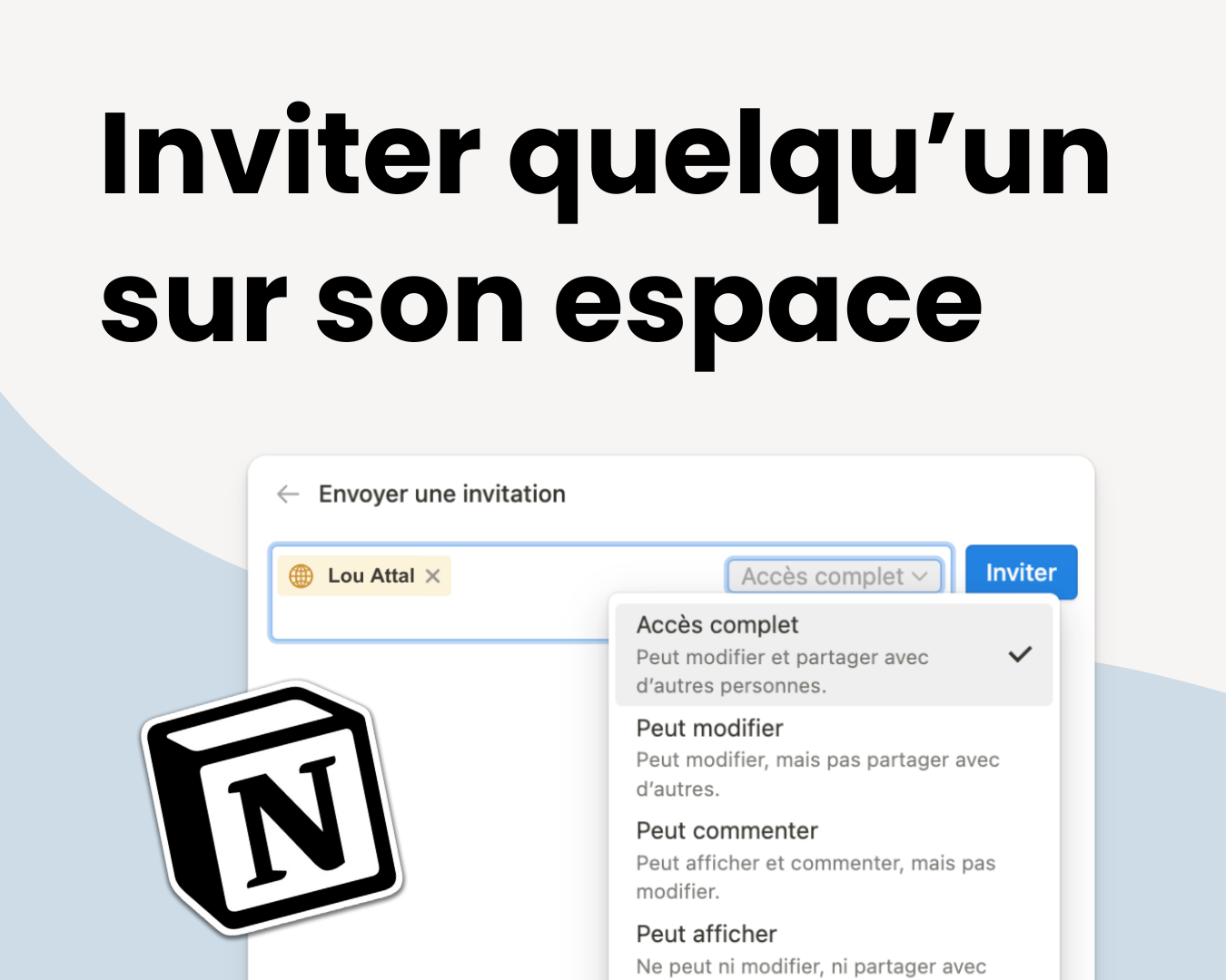 Comment inviter quelqu'un sur mon espace Notion ? 